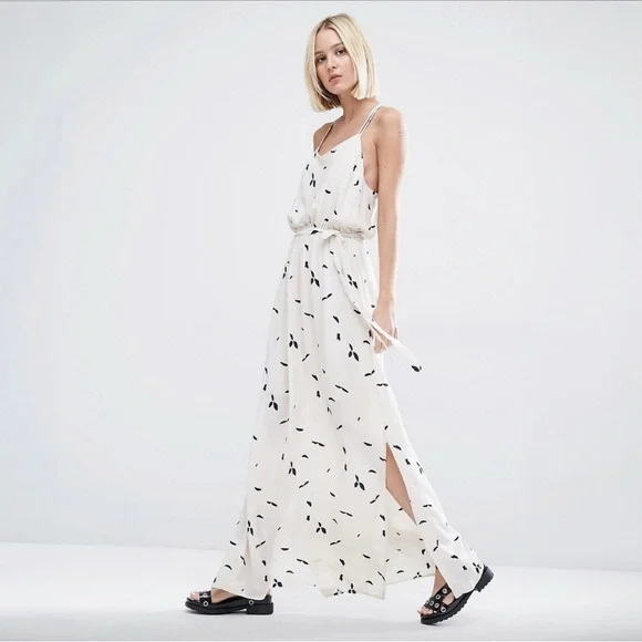 open lace back dress Selected Femme Ellie Plissé Pleated Maxi Dress main image 1